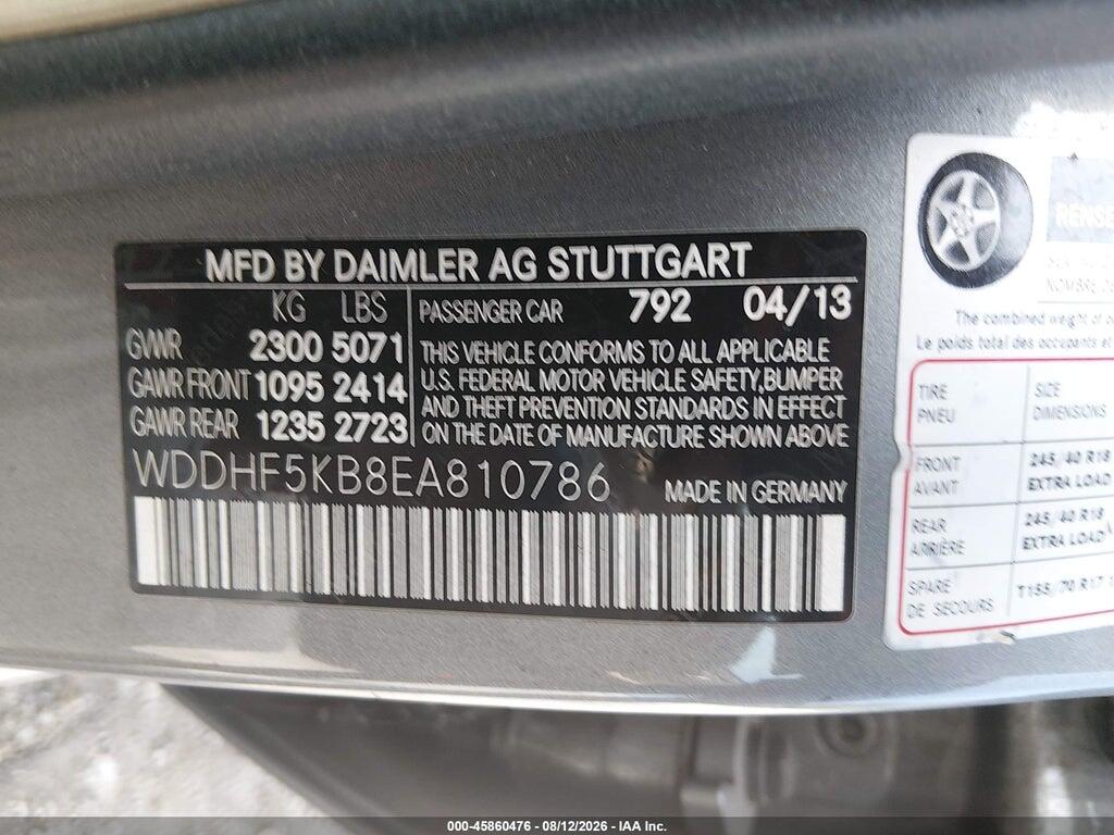 WDDHF5KB8EA810786 2014 MERCEDES-BENZ E 350 photo no. 9