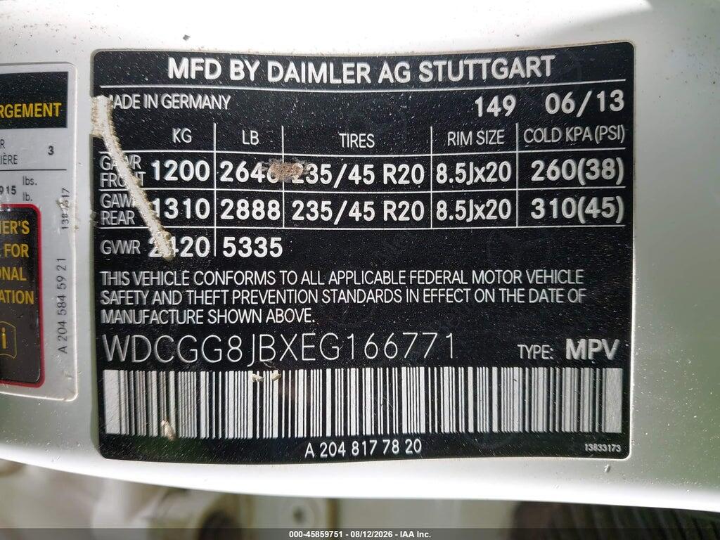 WDCGG8JBXEG166771 2014 MERCEDES-BENZ GLK photo no. 9