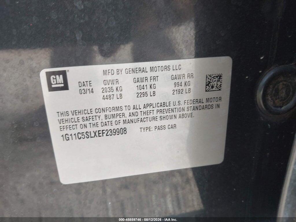 1G11C5SLXEF239908 2014 CHEVROLET MALIBU photo no. 9