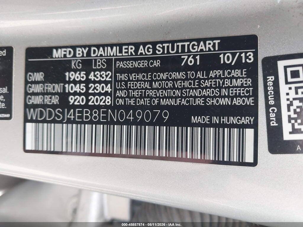 WDDSJ4EB8EN049079 2014 MERCEDES-BENZ CLA 250 photo no. 9