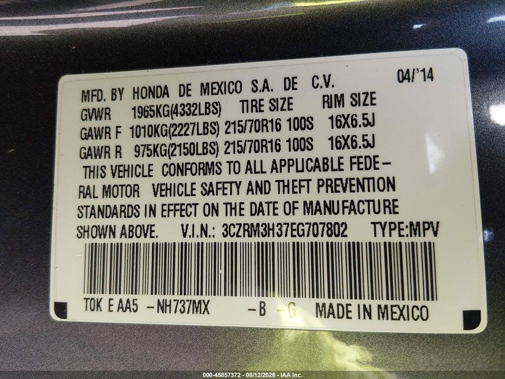 3CZRM3H37EG707802 2014 HONDA CR-V photo no. 9