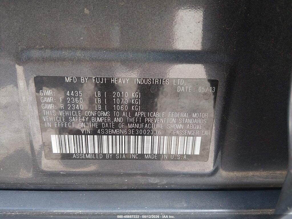 4S3BMBN63E3002336 2014 SUBARU LEGACY photo no. 9