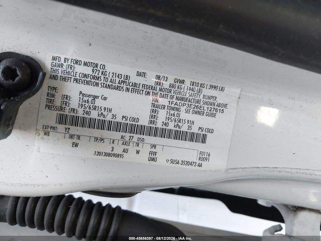 1FADP3E26EL127615 2014 FORD FOCUS photo no. 9