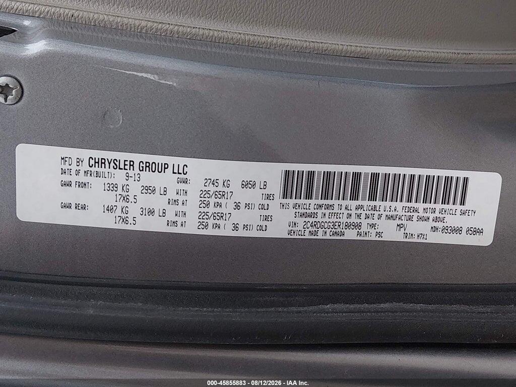 2C4RDGCG3ER180908 2014 DODGE GRAND CARAVAN photo no. 9