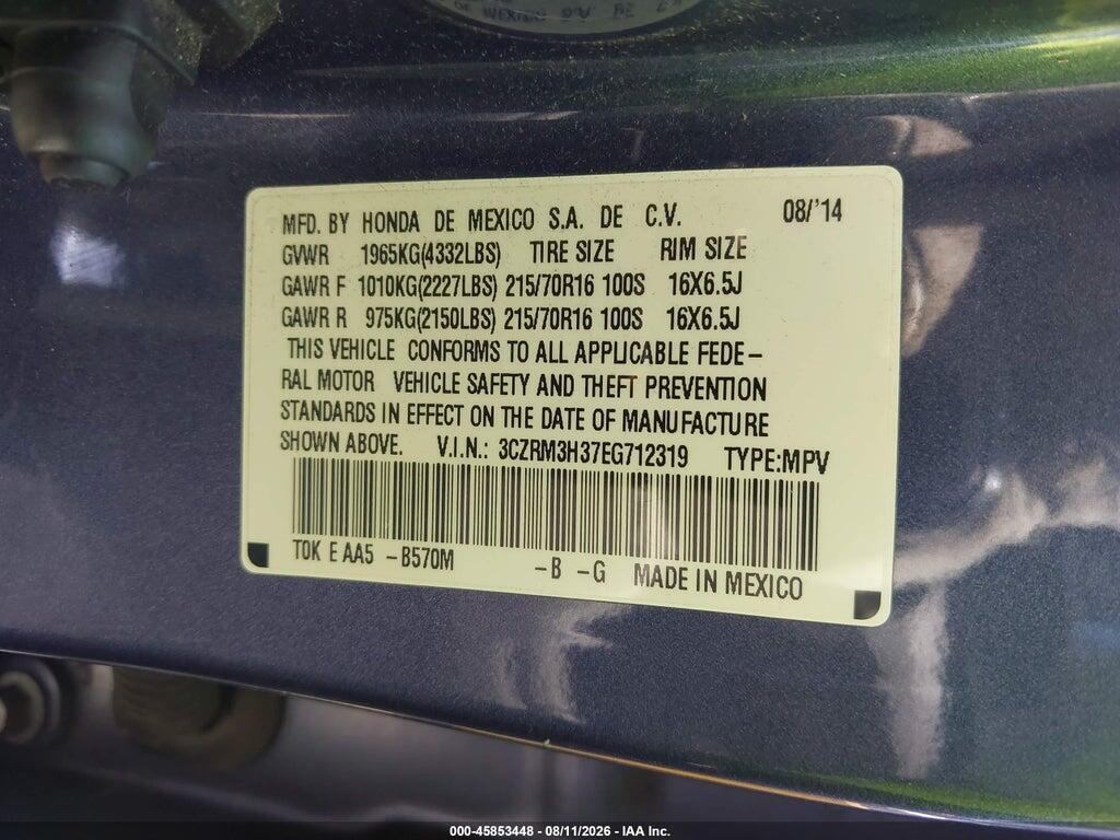 3CZRM3H37EG712319 2014 HONDA CR-V photo no. 9