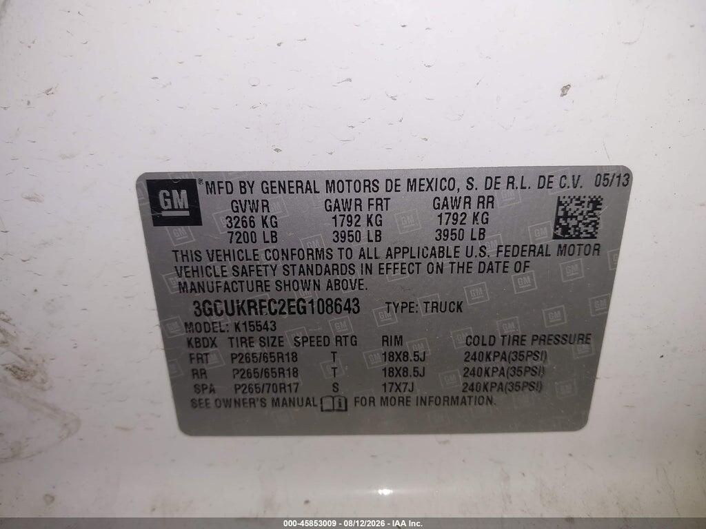 3GCUKREC2EG108643 2014 CHEVROLET SILVERADO 1500 photo no. 9