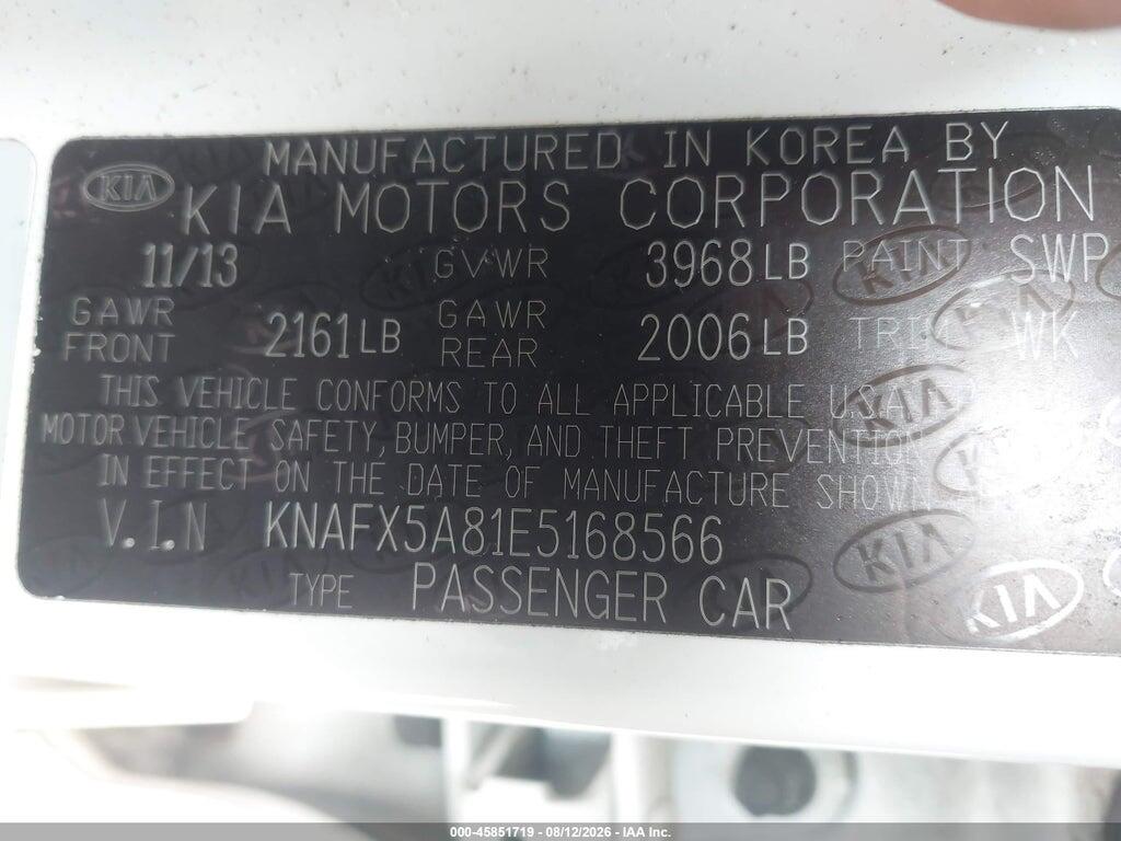KNAFX5A81E5168566 2014 KIA FORTE photo no. 9