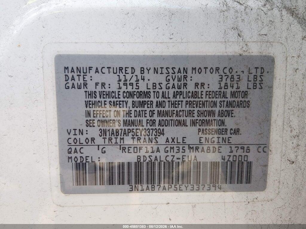 3N1AB7AP5EY337394 2014 NISSAN SENTRA photo no. 9
