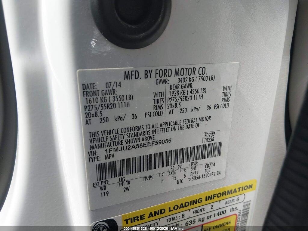 1FMJU2A58EEF59056 2014 FORD EXPEDITION photo no. 9