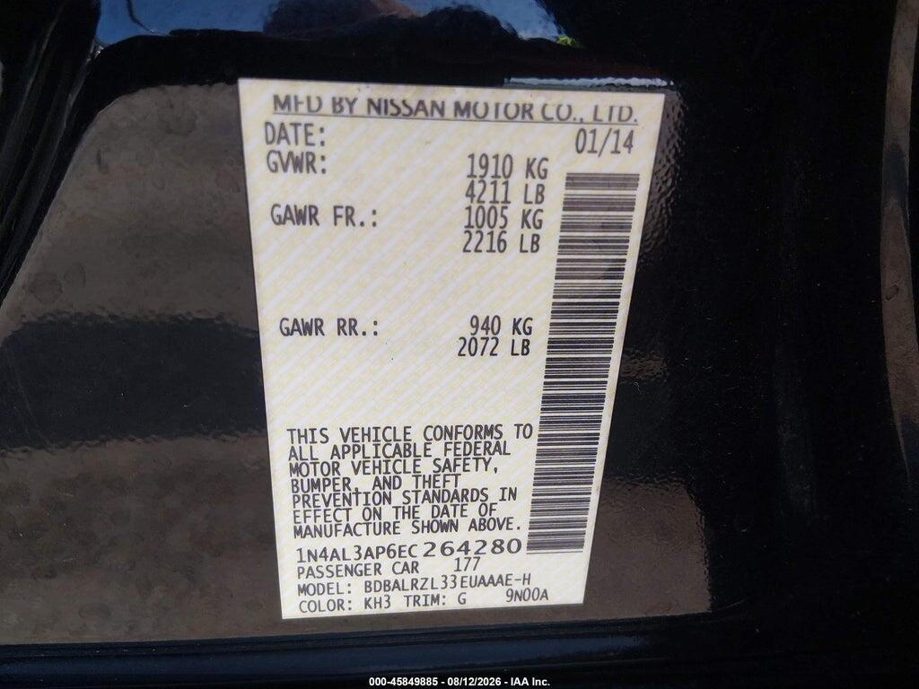 1N4AL3AP6EC264280 2014 NISSAN ALTIMA photo no. 9