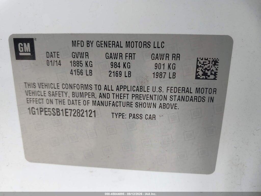 1G1PE5SB1E7282121 2014 CHEVROLET CRUZE photo no. 9