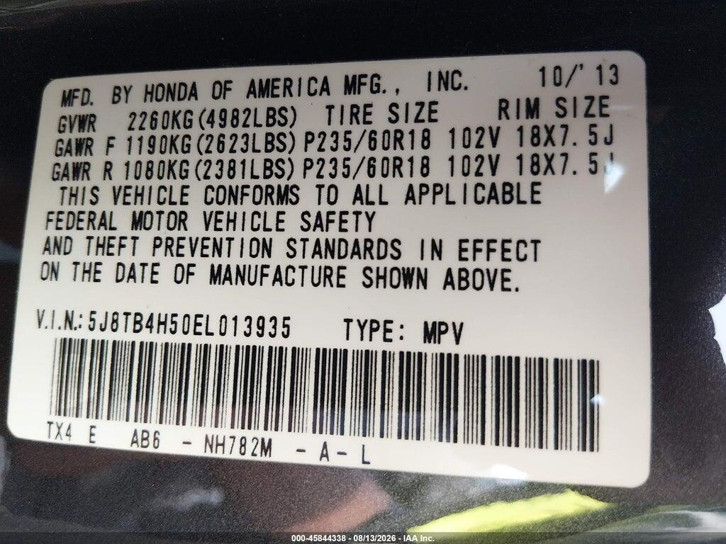 5J8TB4H50EL013935 2014 ACURA RDX photo no. 9
