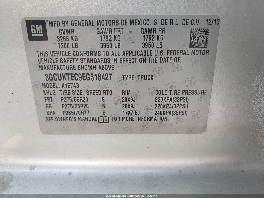 3GCUKTEC9EG318427 2014 CHEVROLET SILVERADO 1500 photo no. 9