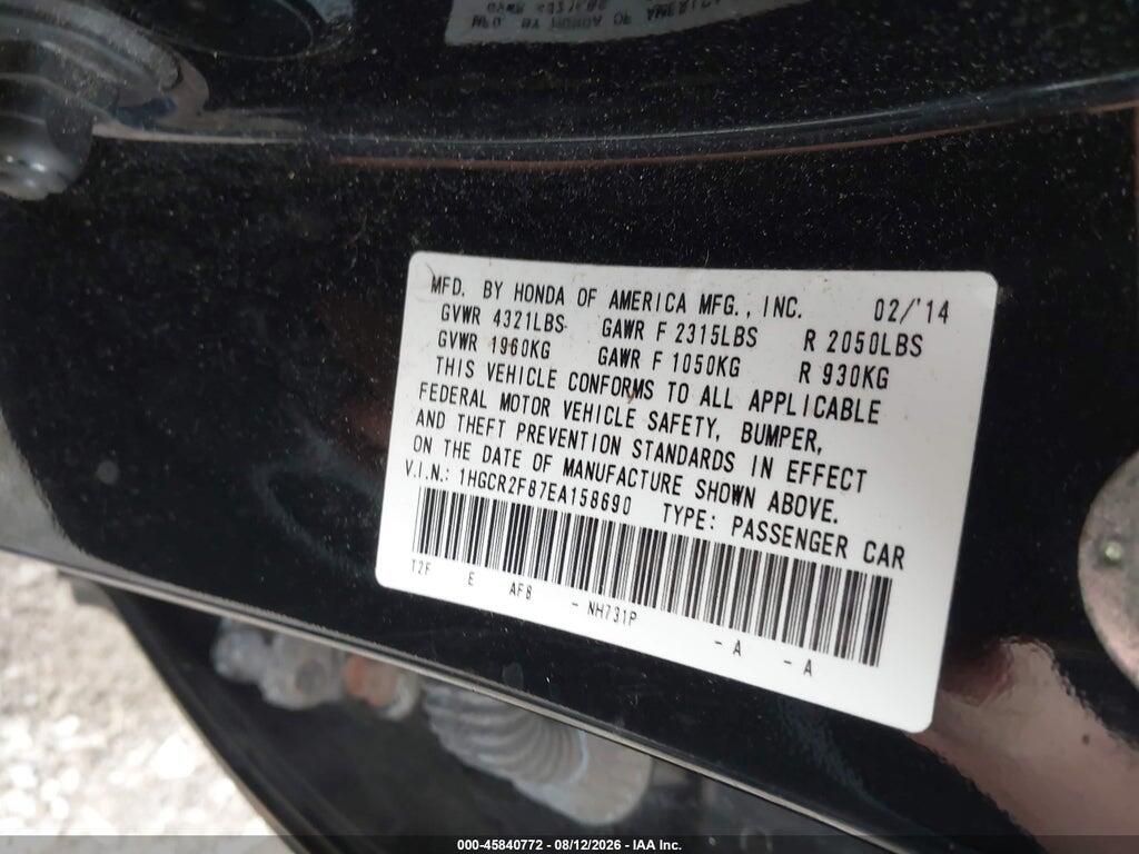 1HGCR2F87EA158690 2014 HONDA ACCORD photo no. 9