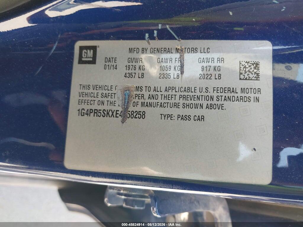 1G4PR5SKXE4158258 2014 BUICK VERANO photo no. 9
