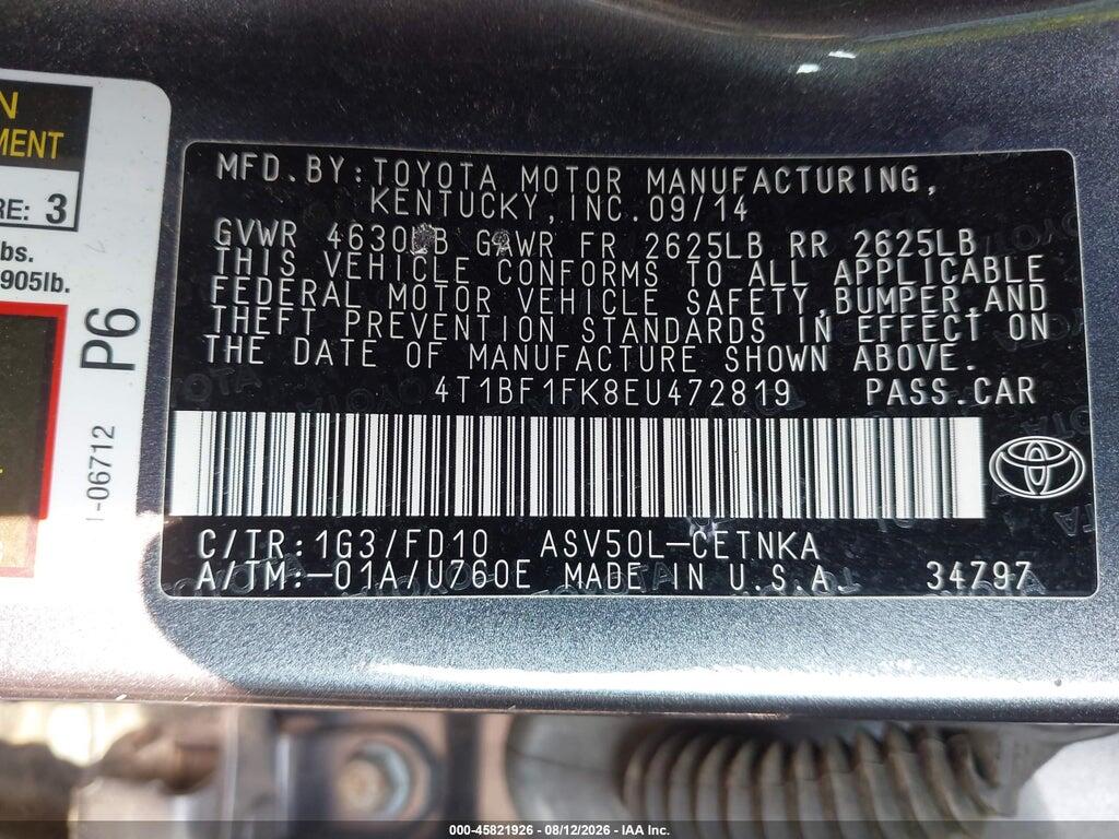 4T1BF1FK8EU472819 2014 TOYOTA CAMRY photo no. 9