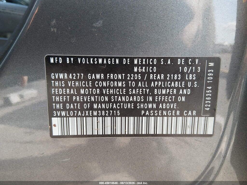 3VWL07AJXEM382715 2014 VOLKSWAGEN JETTA photo no. 9