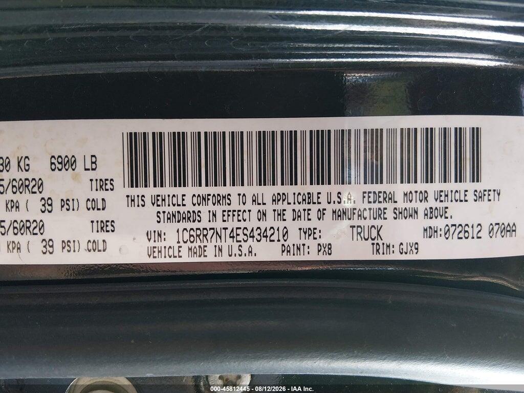 1C6RR7NT4ES434210 2014 RAM 1500 photo no. 9