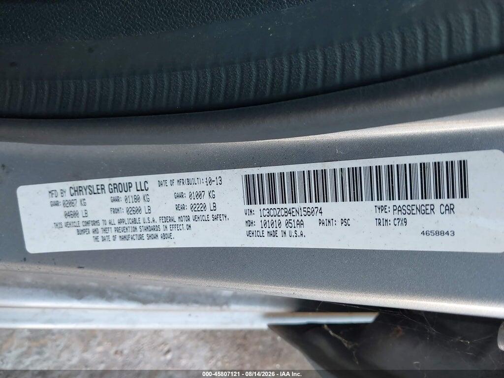 1C3CDZCB4EN156074 2014 DODGE AVENGER photo no. 9
