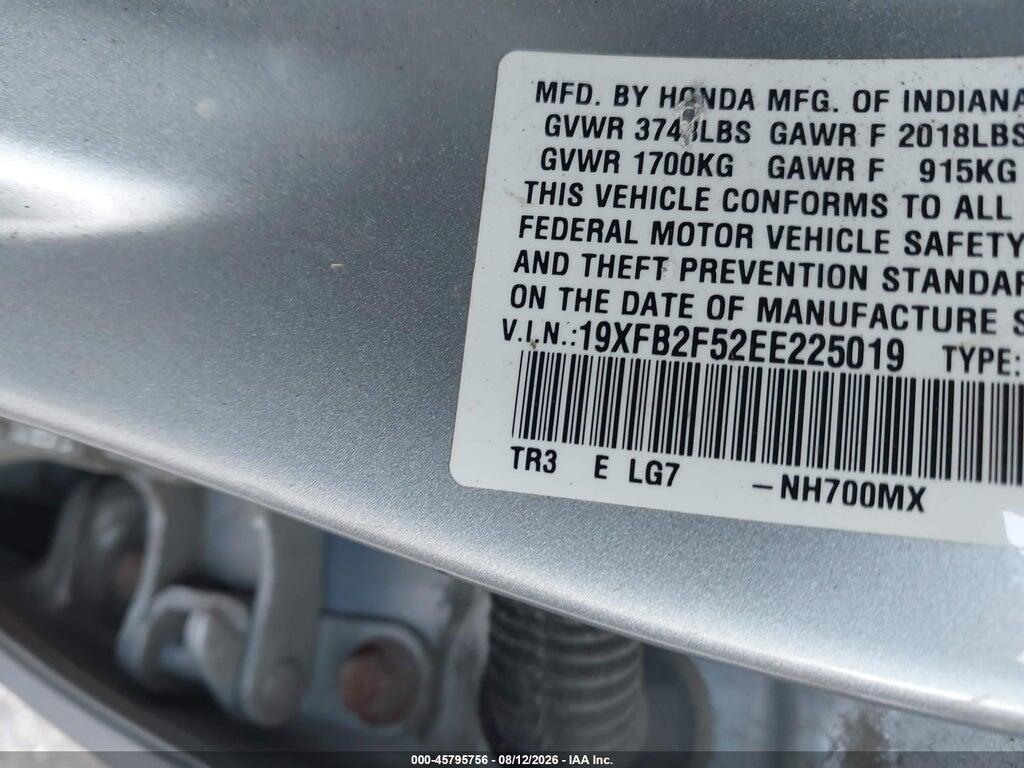 19XFB2F52EE225019 2014 HONDA CIVIC photo no. 9
