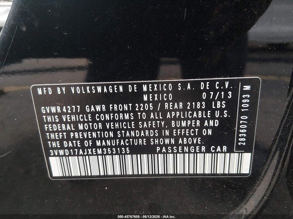 3VWD17AJXEM353135 2014 VOLKSWAGEN JETTA photo no. 9