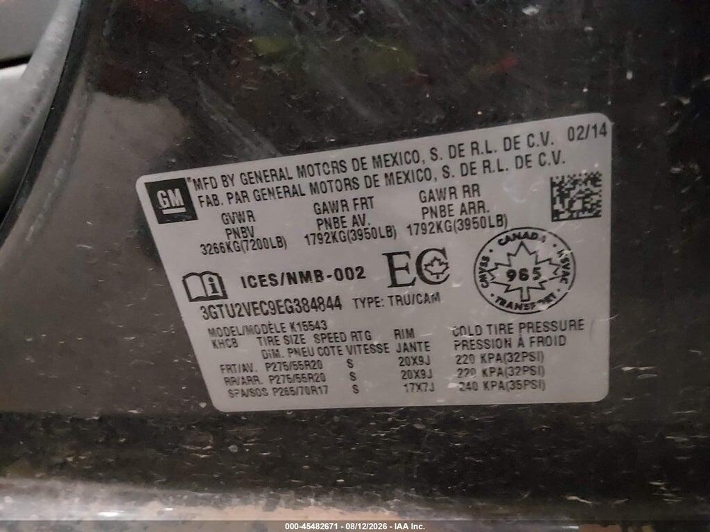 3GTU2VEC9EG384844 2014 GMC SIERRA 1500 photo no. 9