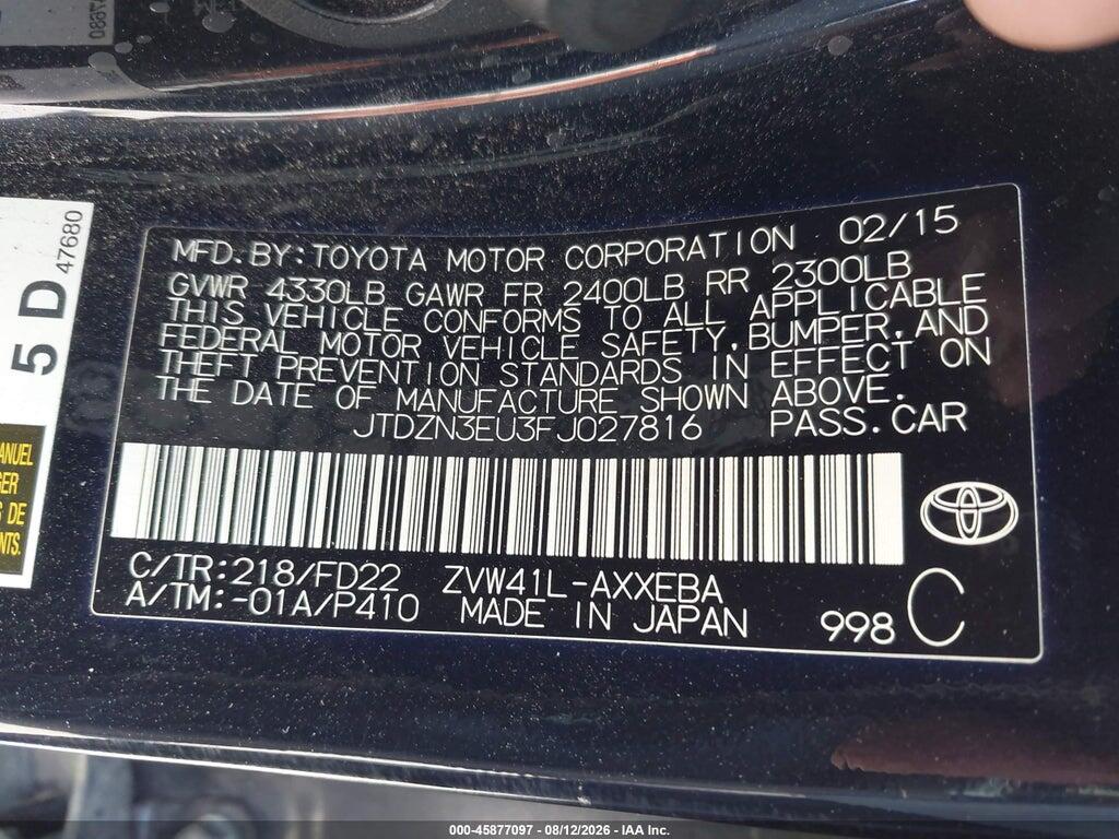 JTDZN3EU3FJ027816 2015 TOYOTA PRIUS V photo no. 9
