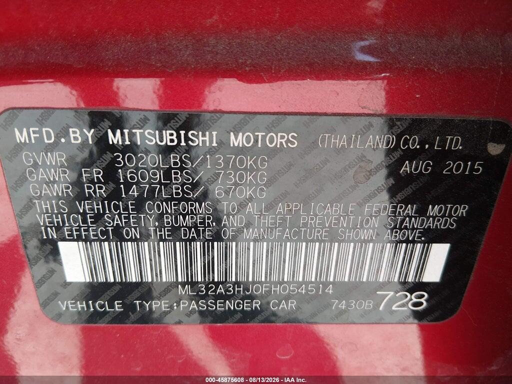 ML32A3HJ0FH054514 2015 MITSUBISHI MIRAGE photo no. 9