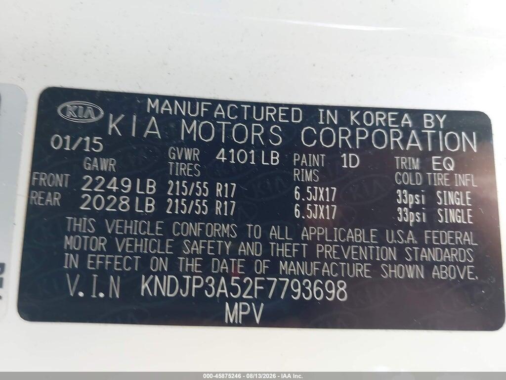 KNDJP3A52F7793698 2015 KIA SOUL photo no. 9