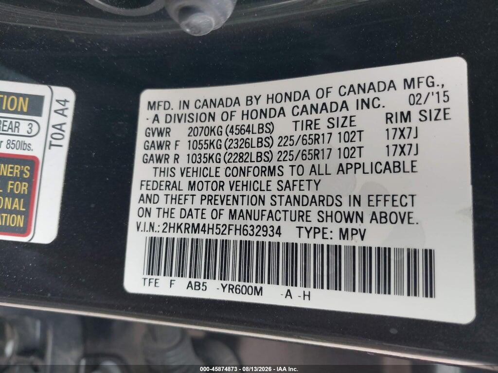 2HKRM4H52FH632934 2015 HONDA CR-V photo no. 9