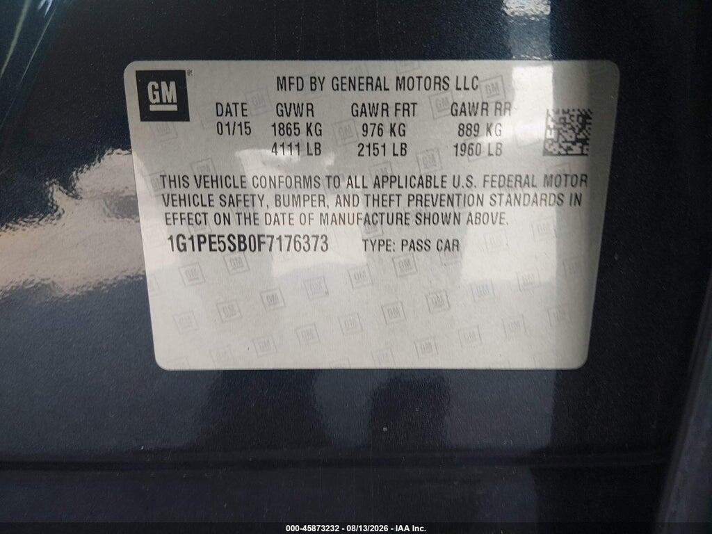 1G1PE5SB0F7176373 2015 CHEVROLET CRUZE photo no. 9
