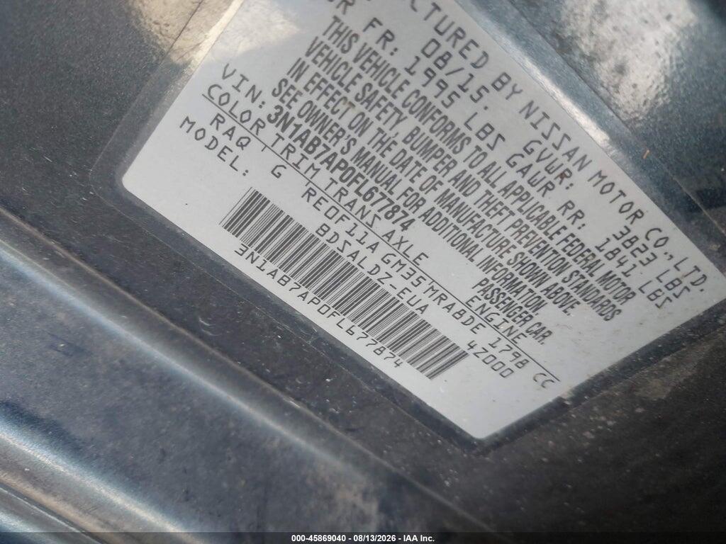 3N1AB7AP0FL677874 2015 NISSAN SENTRA photo no. 9