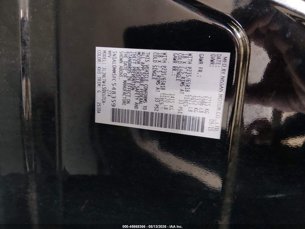 5N1AL0MM5FC548359 2015 INFINITI QX60 photo no. 9