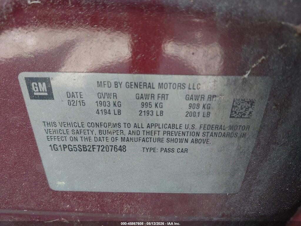 1G1PG5SB2F7207648 2015 CHEVROLET CRUZE photo no. 9
