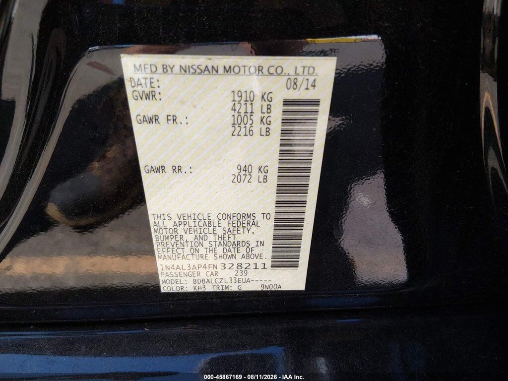 1N4AL3AP4FN328211 2015 NISSAN ALTIMA photo no. 9