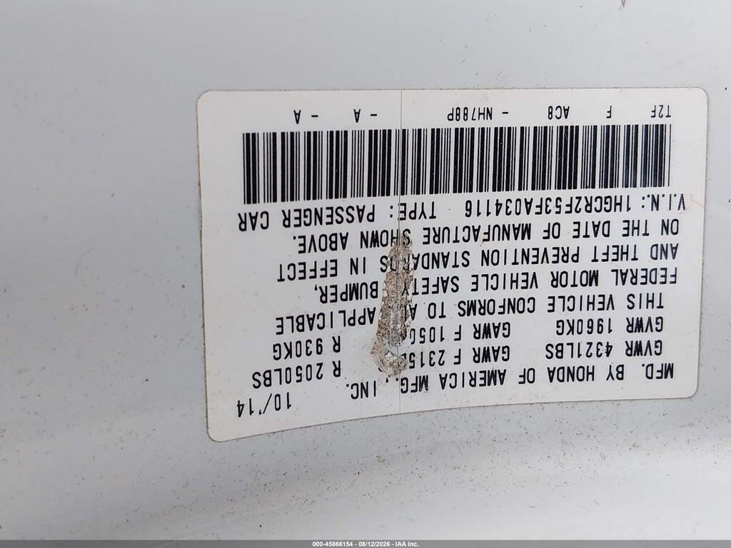 1HGCR2F53FA034116 2015 HONDA ACCORD photo no. 9