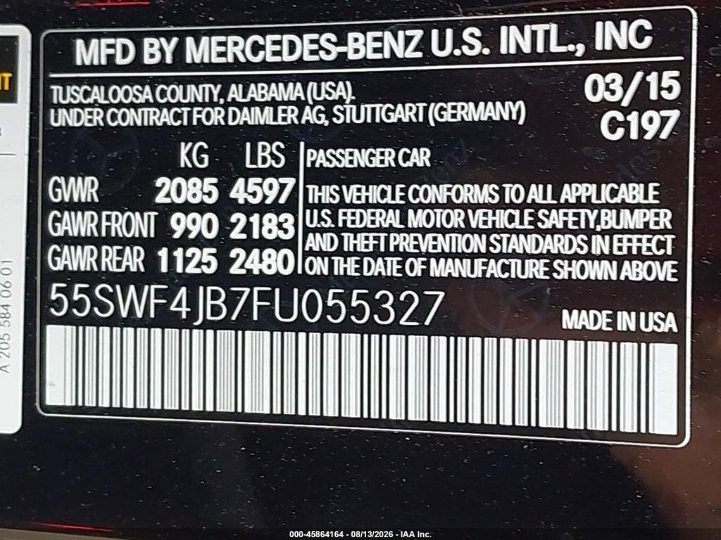 55SWF4JB7FU055327 2015 MERCEDES-BENZ C 300 photo no. 9