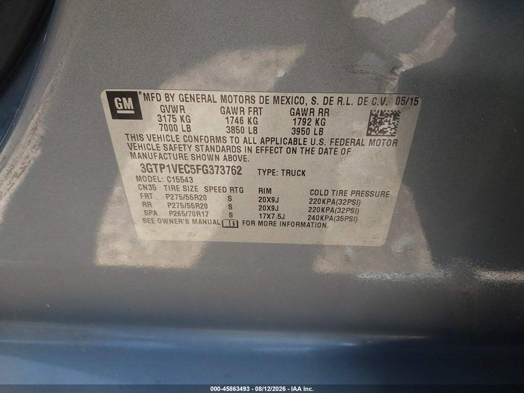 3GTP1VEC5FG373762 2015 GMC SIERRA 1500 photo no. 9