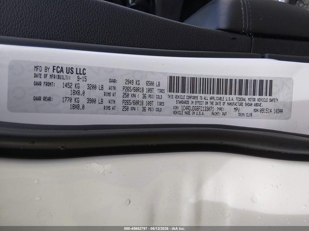 1C4RDJDG6FC133071 2015 DODGE DURANGO photo no. 9