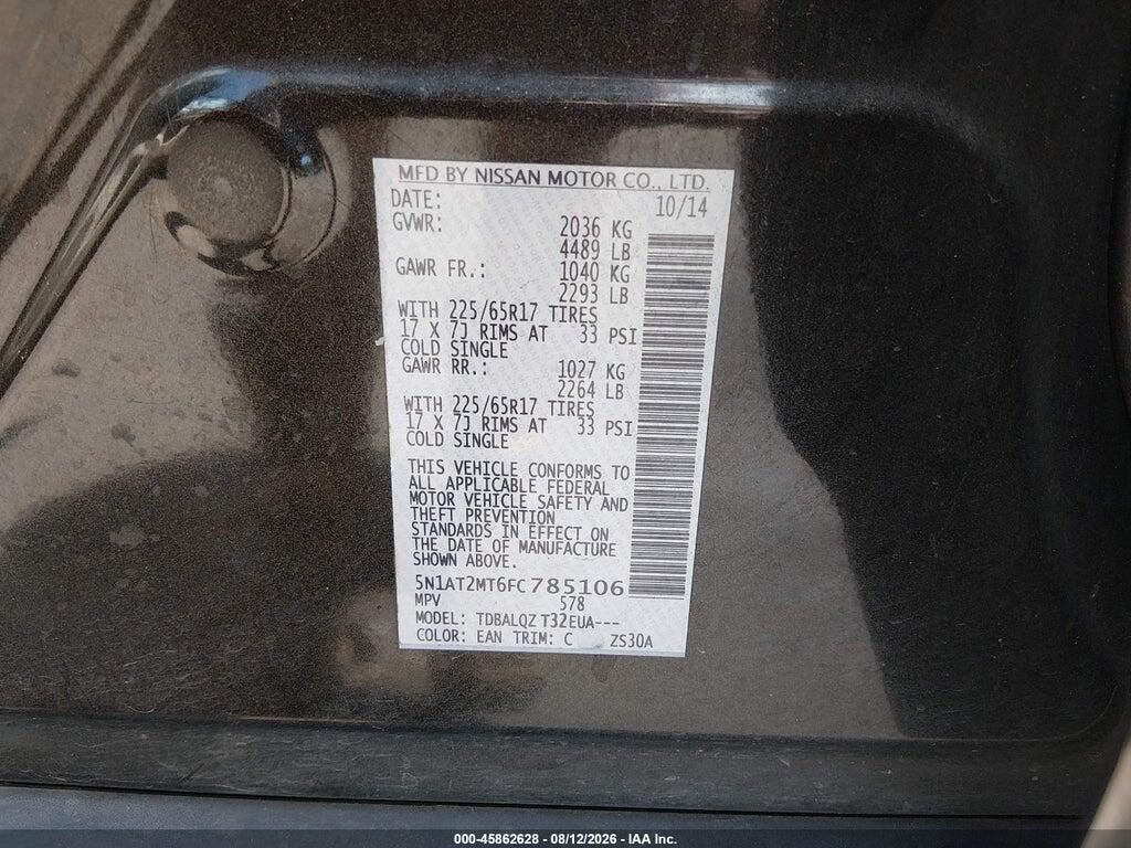 5N1AT2MT6FC785106 2015 NISSAN ROGUE photo no. 9
