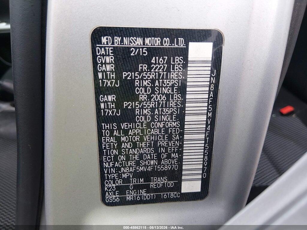 JN8AF5MV4FT558970 2015 NISSAN JUKE photo no. 9