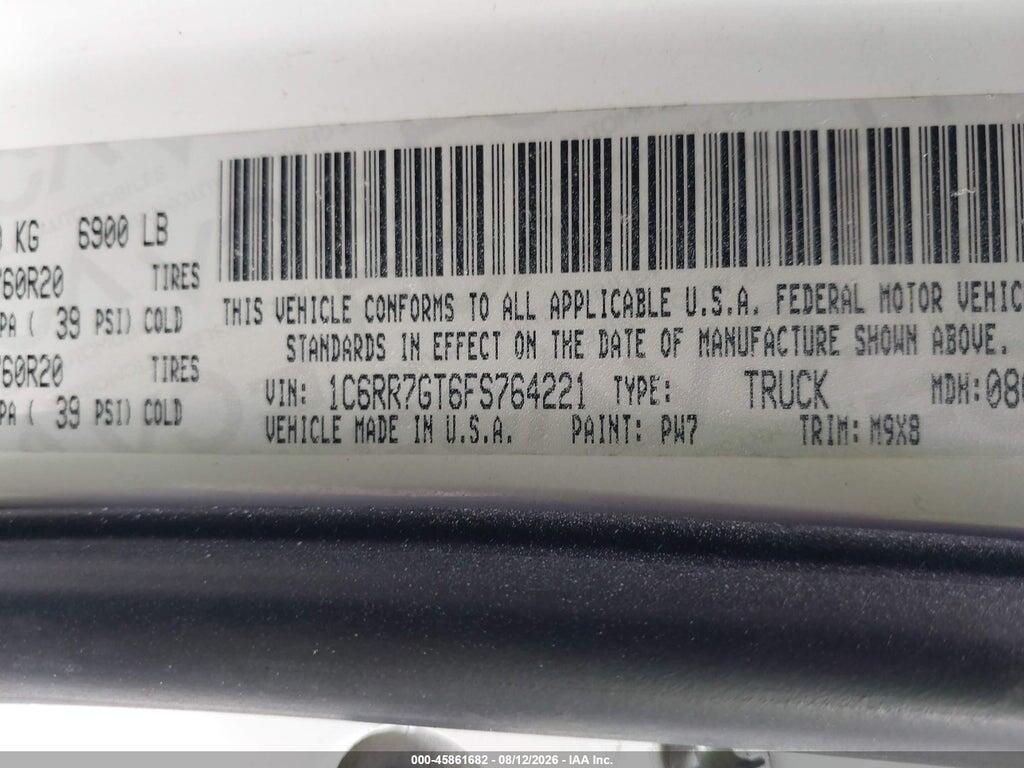 1C6RR7GT6FS764221 2015 RAM 1500 photo no. 9
