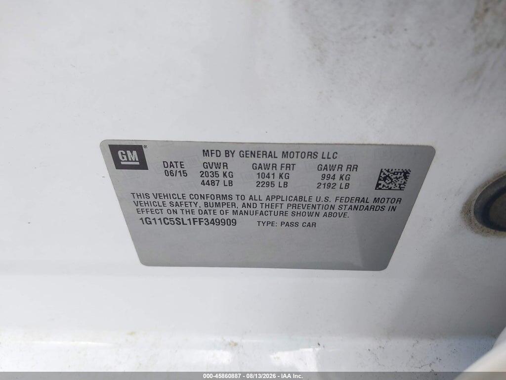 1G11C5SL1FF349909 2015 CHEVROLET MALIBU photo no. 8