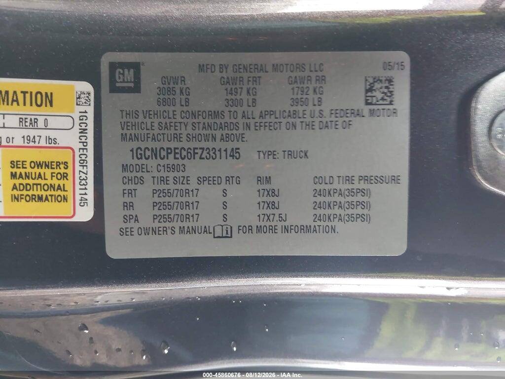 1GCNCPEC6FZ331145 2015 CHEVROLET SILVERADO 1500 photo no. 7
