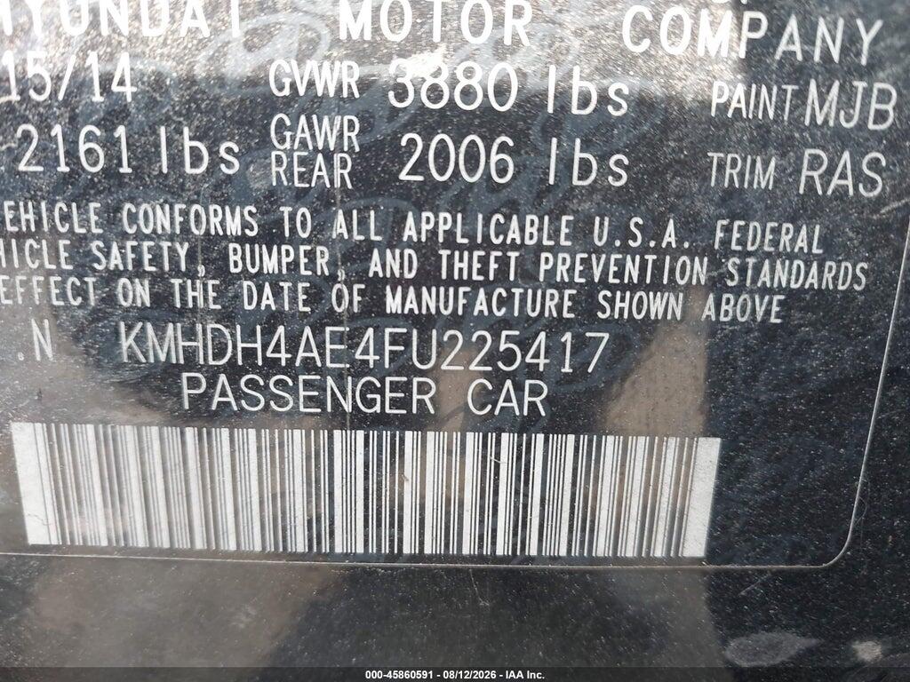 KMHDH4AE4FU225417 2015 HYUNDAI ELANTRA photo no. 9