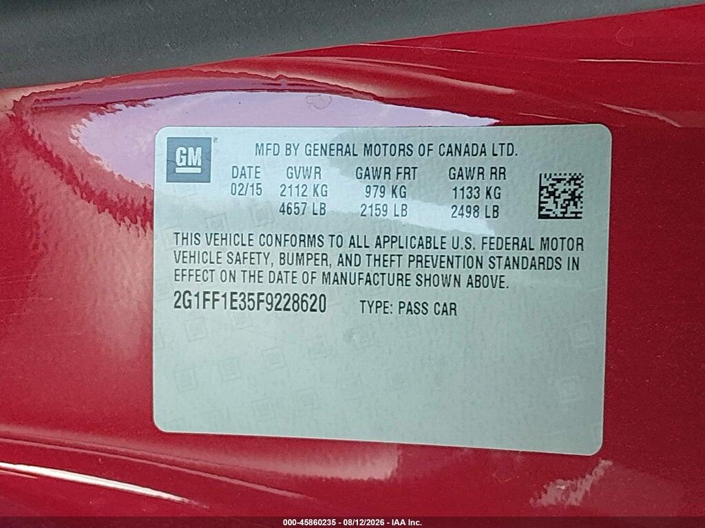 2G1FF1E35F9228620 2015 CHEVROLET CAMARO photo no. 9