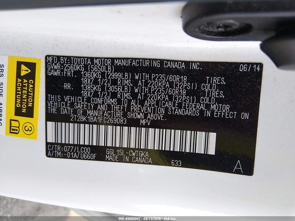 2T2BK1BA1FC269083 2015 LEXUS RX 350 photo no. 9