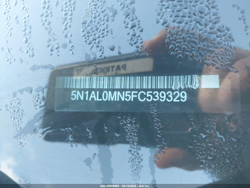 5N1AL0MN5FC539329 2015 INFINITI QX60 photo no. 9