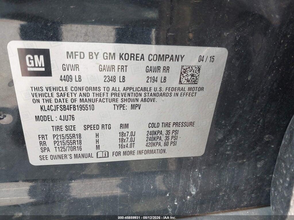 KL4CJFSB4FB195510 2015 BUICK ENCORE photo no. 9