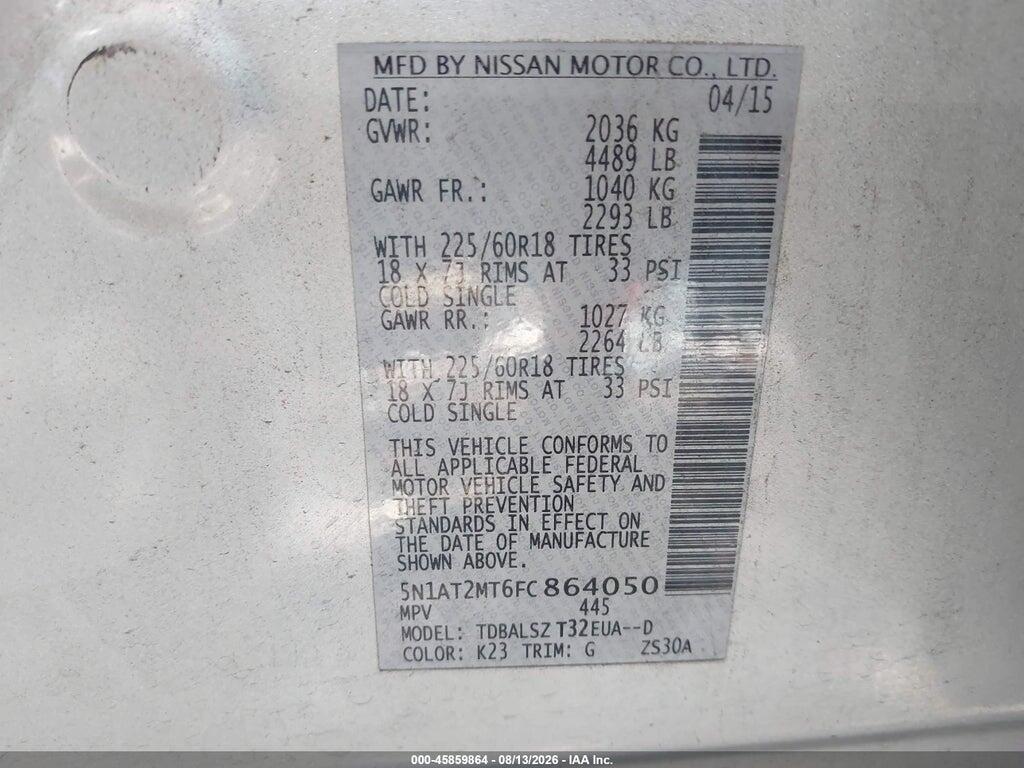 5N1AT2MT6FC864050 2015 NISSAN ROGUE photo no. 9